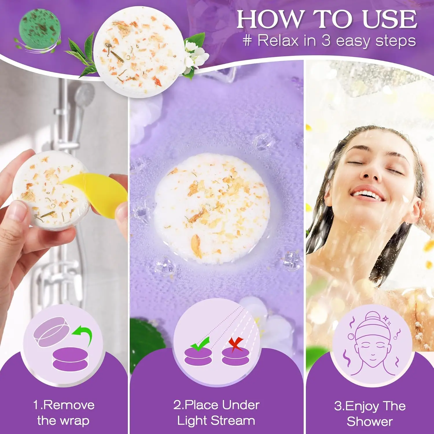 This beautifully packaged aromatherapy shower steamers gift set for women includes 12 shower bombs with six different fragrances for stress relief and relaxation, perfect for birthdays, Mother's Day, or a spa day at home.