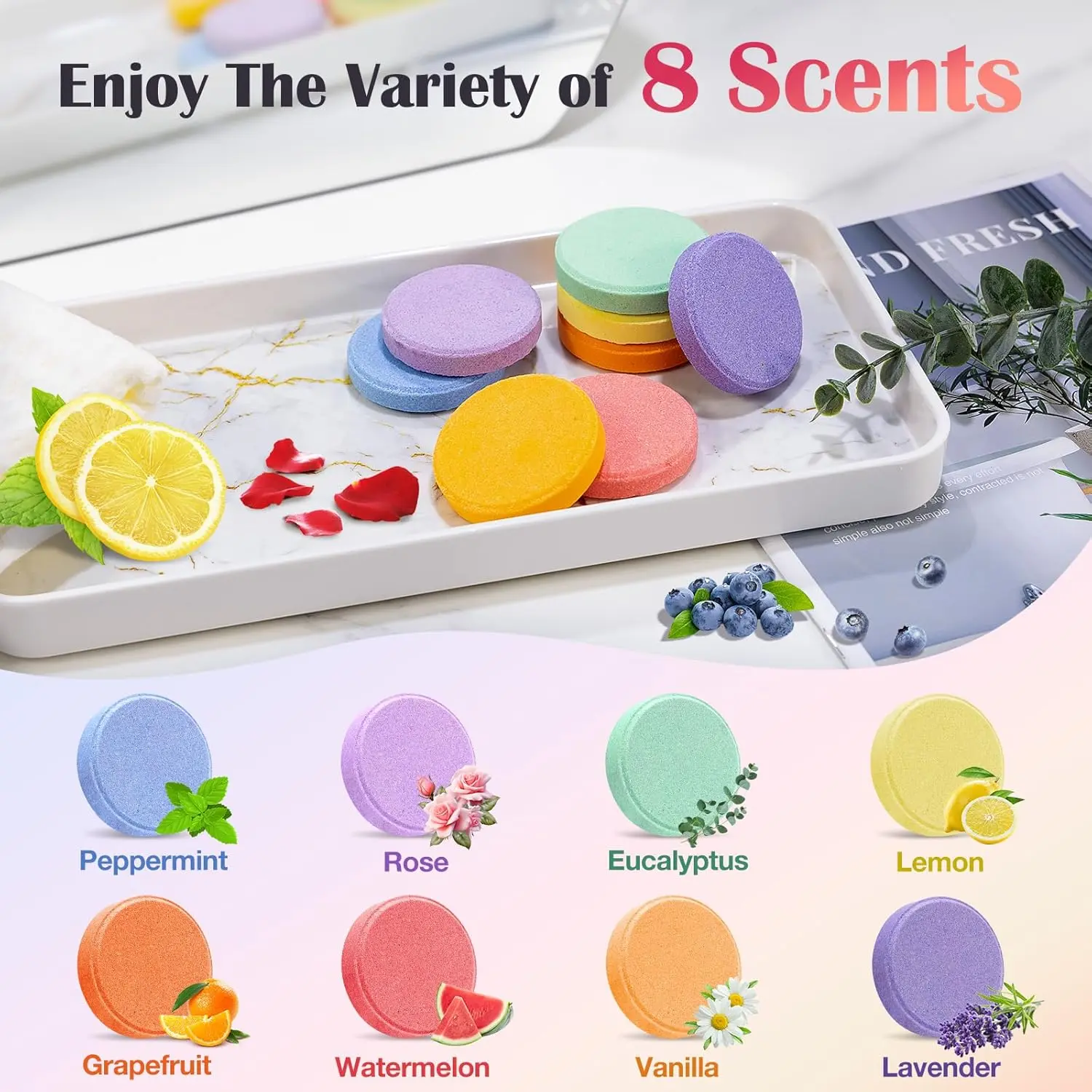 Relaxing shower steamers gifts for women with aromatherapy essential oils provide a spa-like experience for stress relief and self-care.