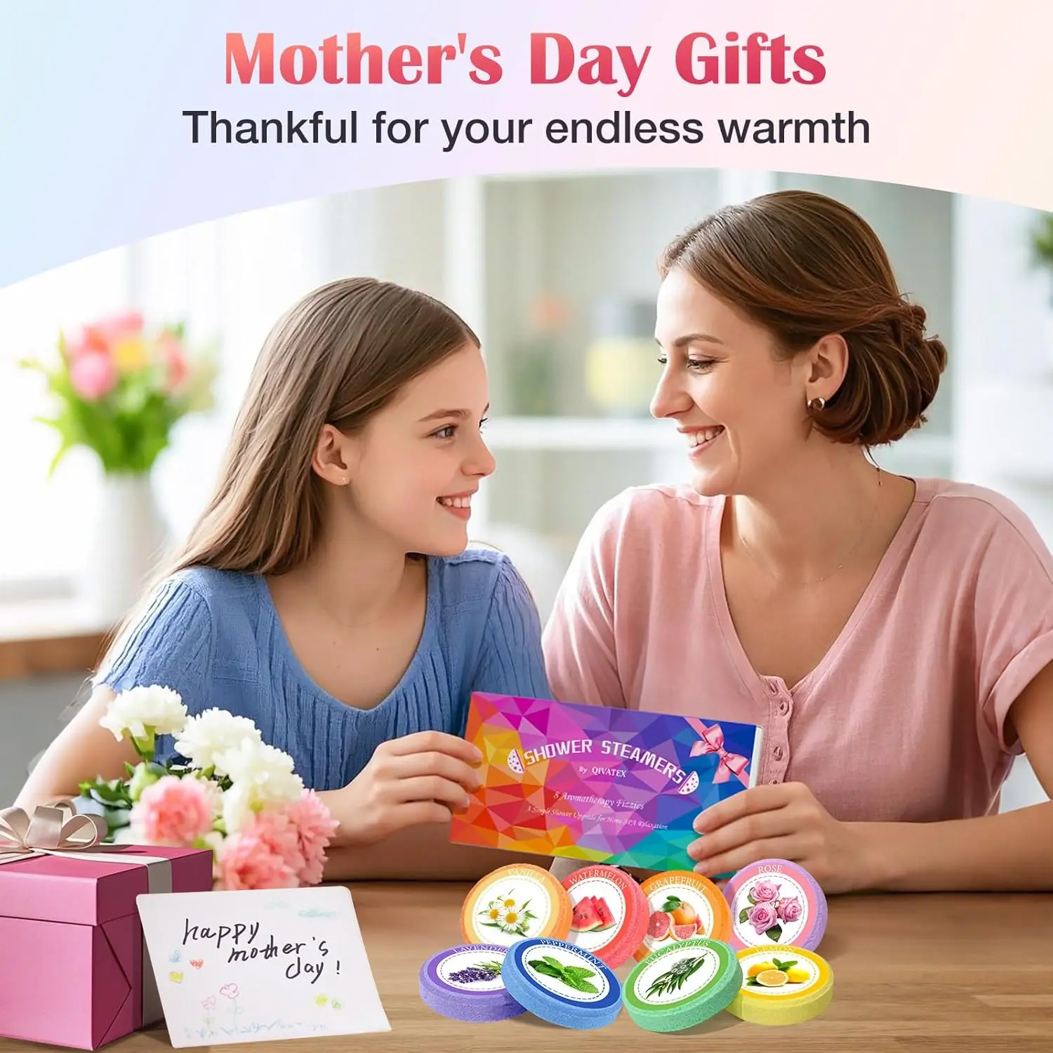 Relaxing shower steamers gifts for women with aromatherapy essential oils provide a spa-like experience for stress relief and self-care.