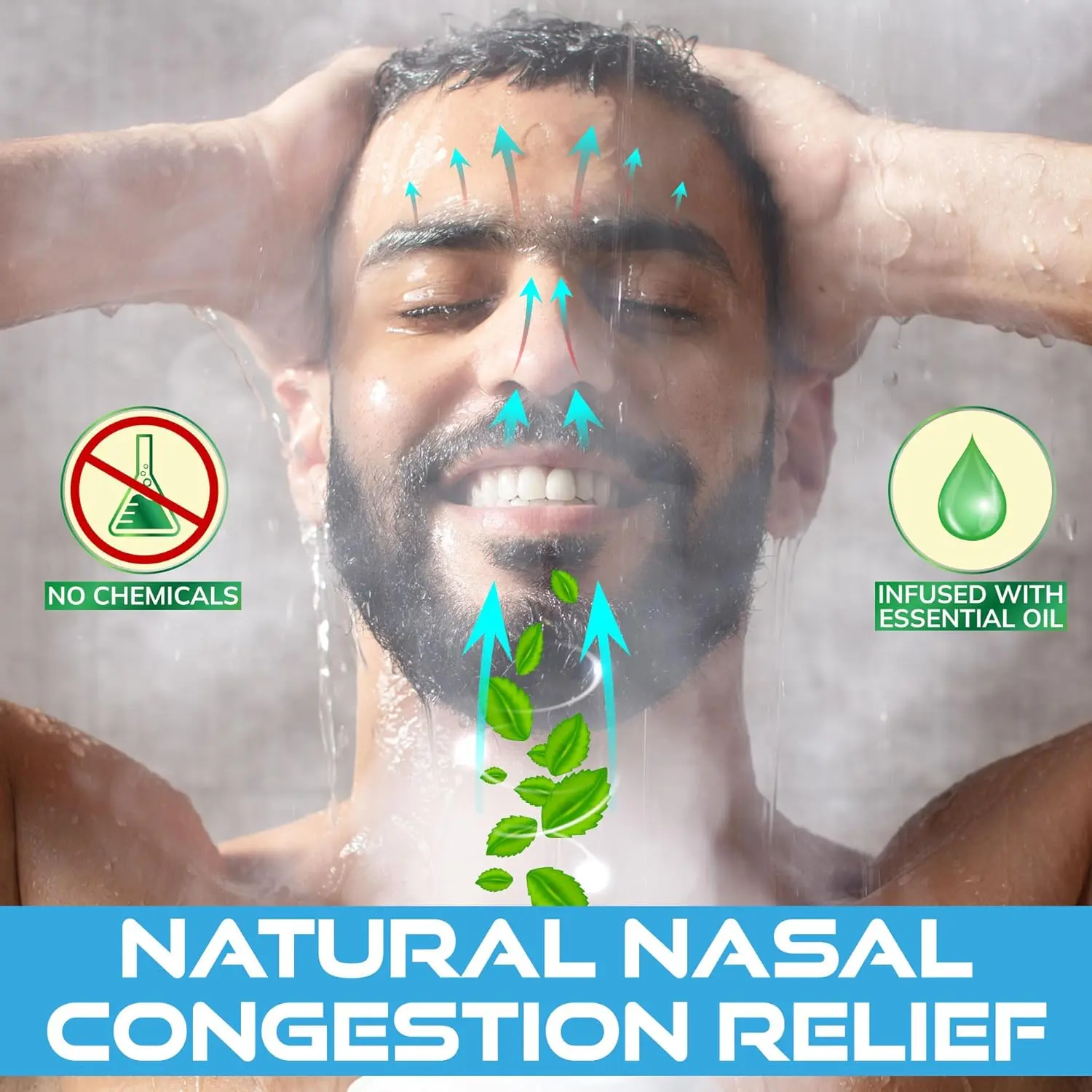 Pack of 15 eucalyptus shower steamers for men provides stress relief and relaxation with menthol aromatherapy in a luxurious at-home spa experience.