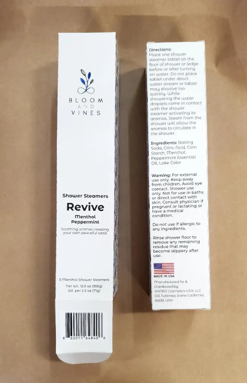 Aromatherapy shower steamers with menthol and peppermint essential oils, providing a spa-like experience to reduce stress and lift your mood.