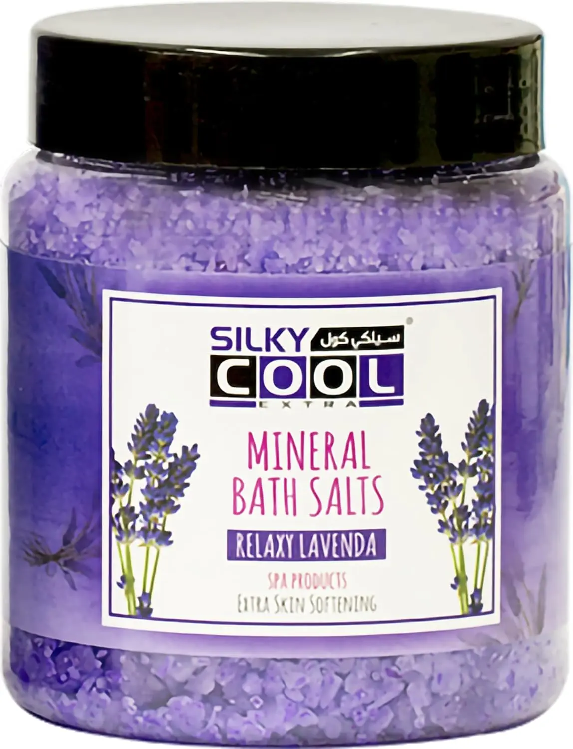 PILOT Silky Cool Relaxy Lavenda mineral bath salt for a luxurious, relaxing, and detoxing spa experience at home.