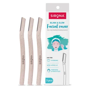 Sirona Blink Razor for women removes facial hair, shapes eyebrows, and exfoliates skin, leaving a natural glow.