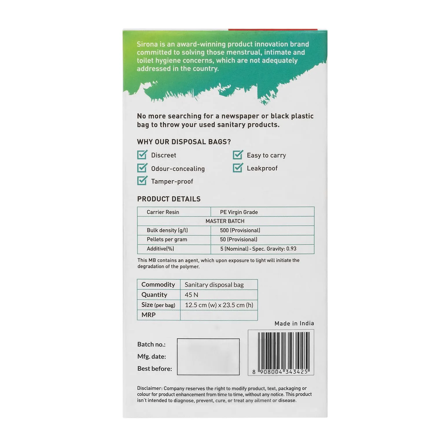 Sirona Disposal Bags - Discreet Sanitary Waste Disposal - Image 7