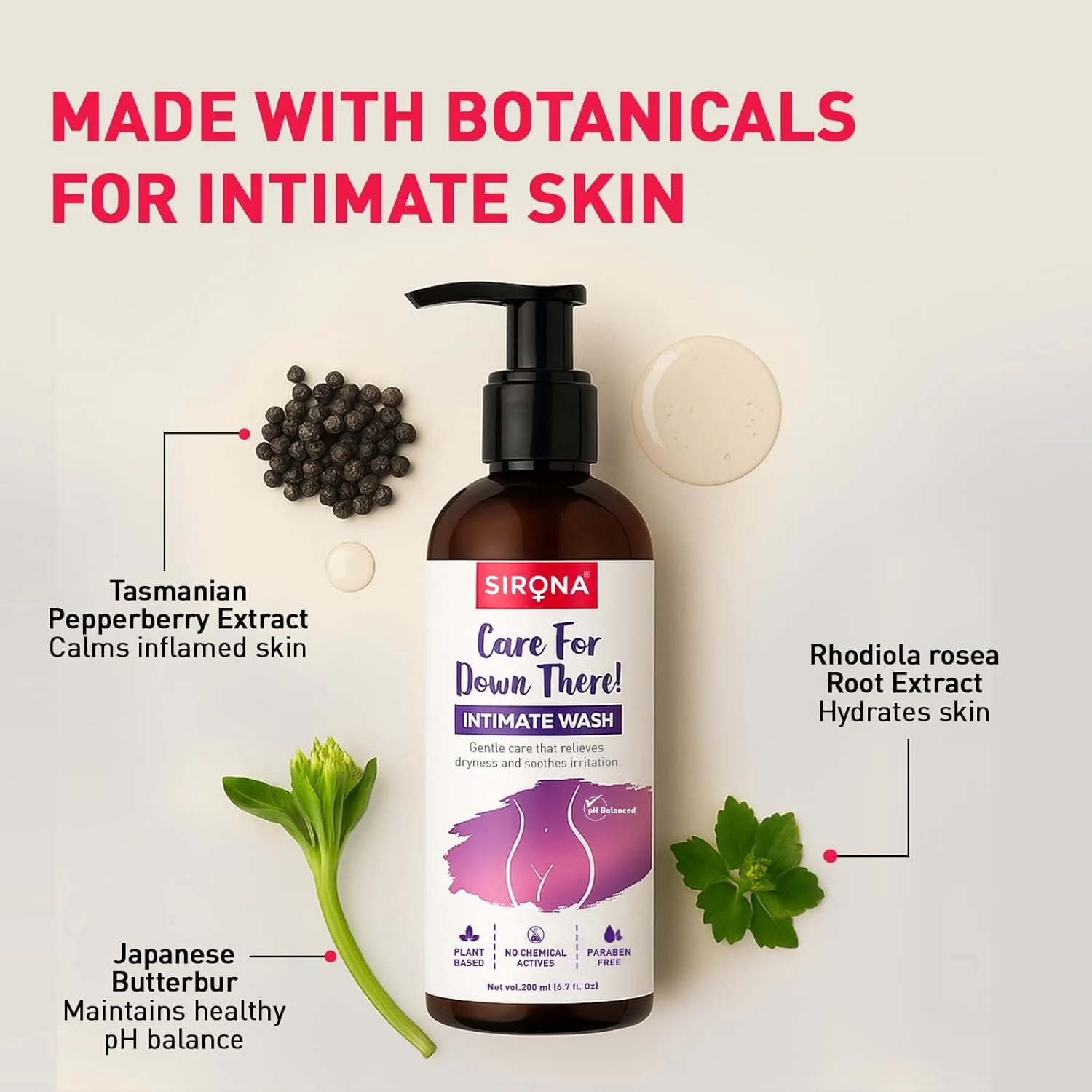 Sirona Natural Feminine Wash | pH Balanced & Odor Control - Image 3