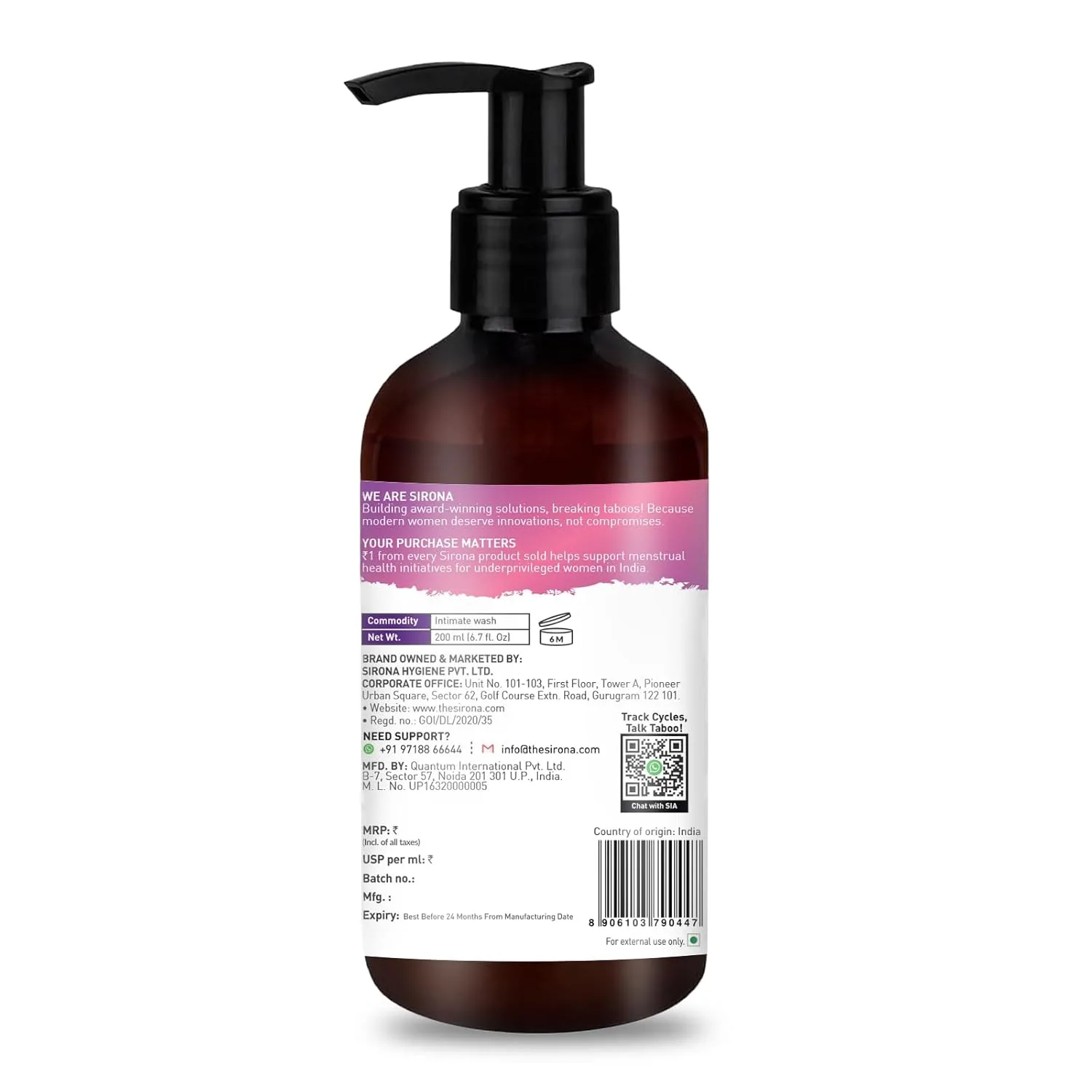 Sirona Natural Feminine Wash | pH Balanced & Odor Control - Image 7