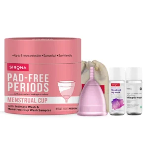 Sirona Pro reusable menstrual cup offers leak-free period protection for up to 10 hours and is ideal for women with an active lifestyle.