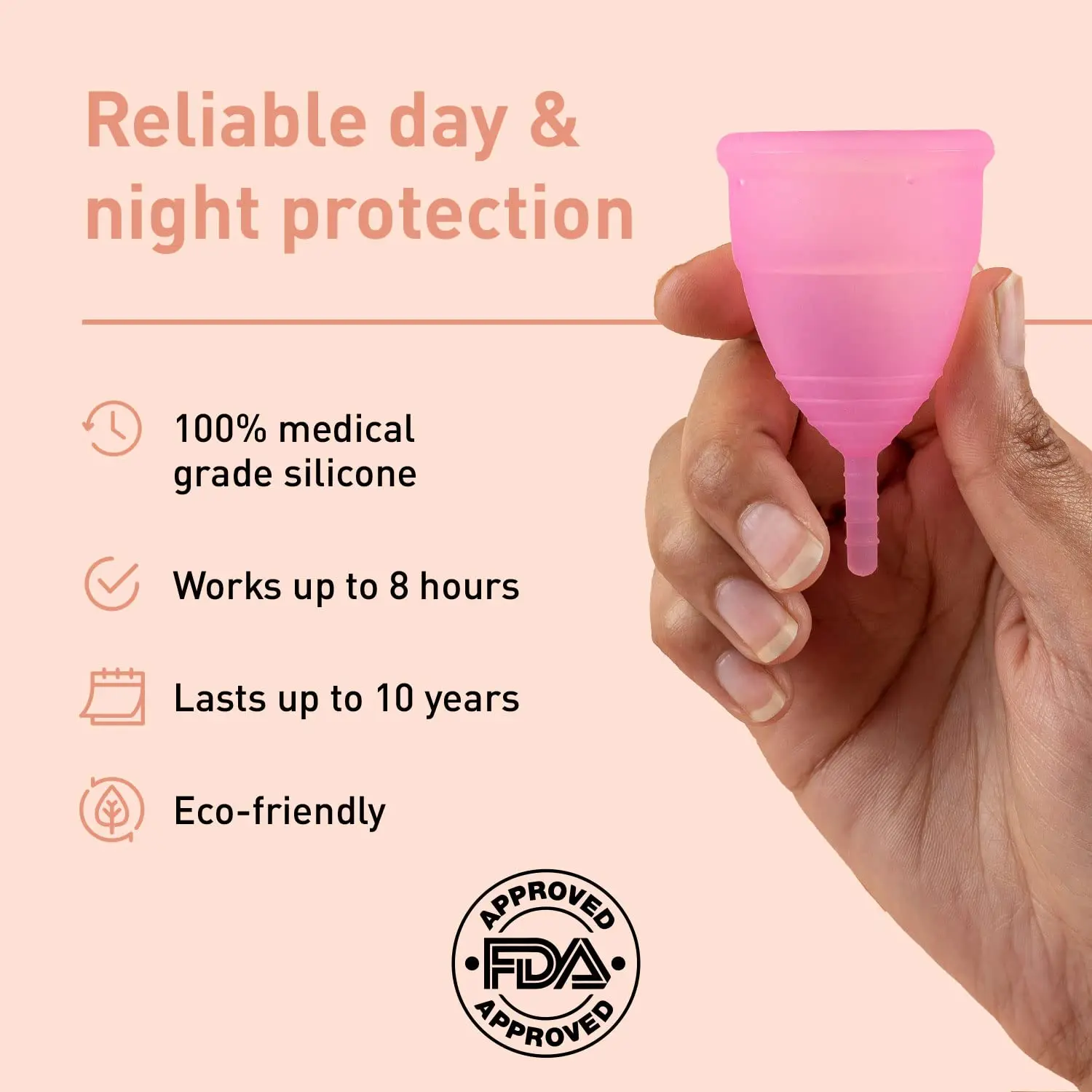 Sirona Pro reusable menstrual cup offers leak-free period protection for up to 10 hours and is ideal for women with an active lifestyle.