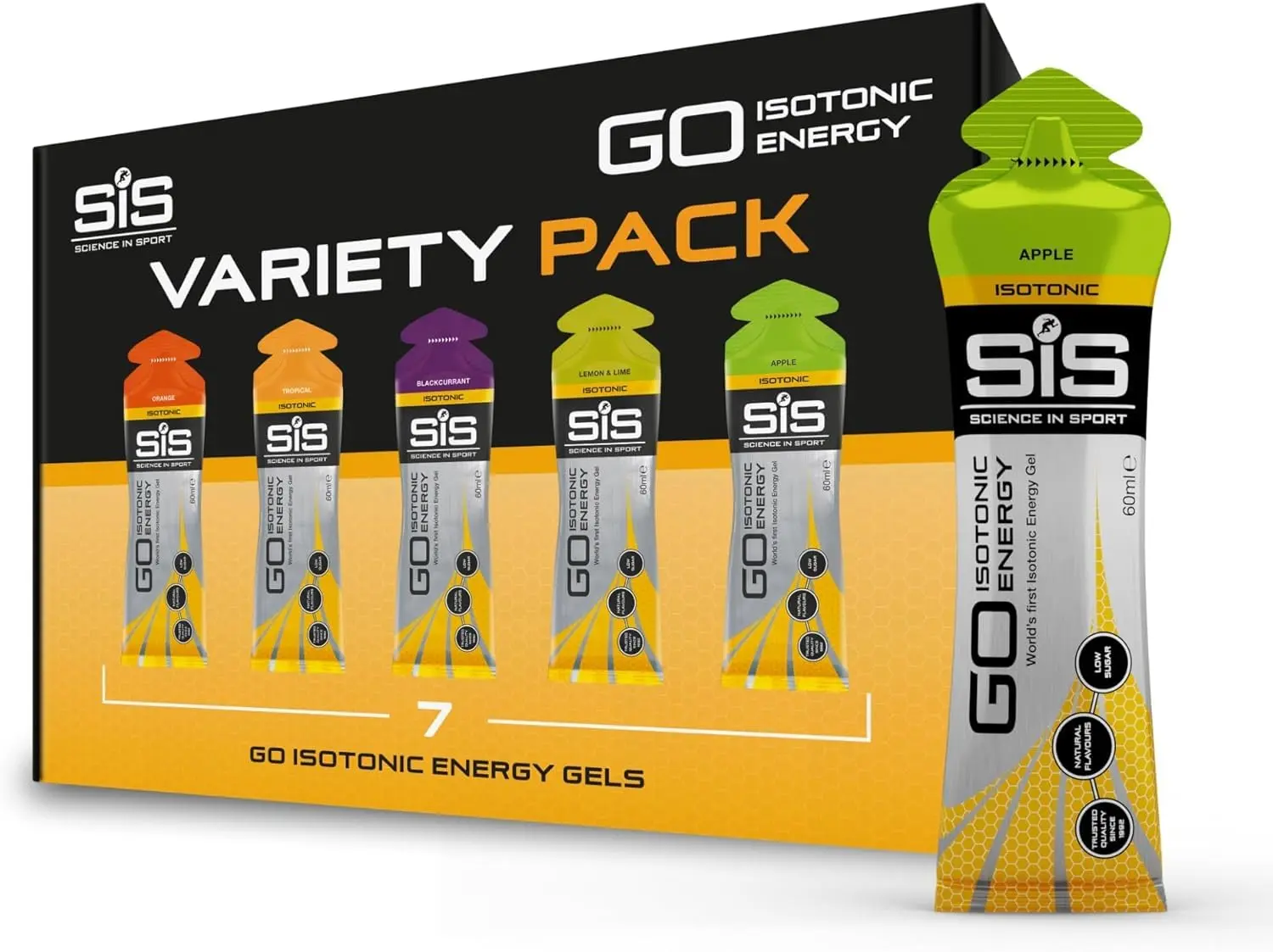 Science In Sport GO isotonic energy gels provide a quick and easily digestible carbohydrate boost with low sugar, perfect for fueling intense workouts without water.