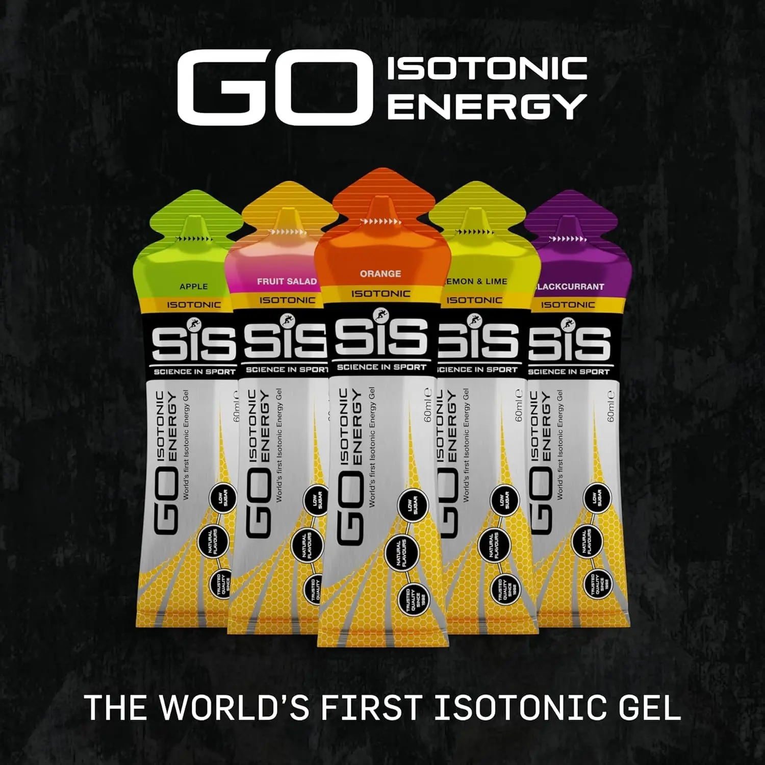 Science In Sport GO isotonic energy gels provide a quick and easily digestible carbohydrate boost with low sugar, perfect for fueling intense workouts without water.