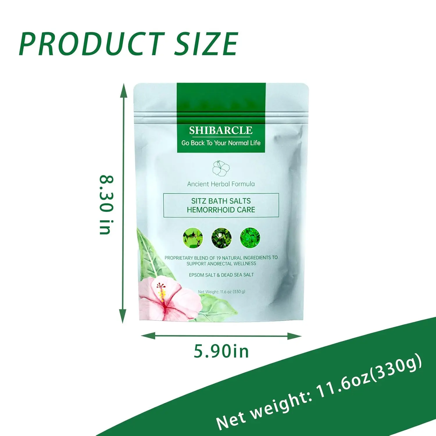 All natural sitz bath soak with Epsom and Dead Sea salts, plus 19 herbal ingredients and essential oils, provides soothing relief for hemorrhoids.