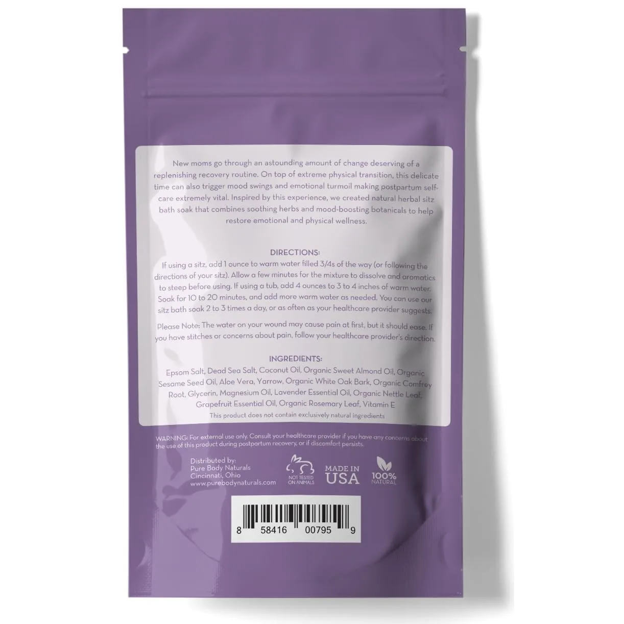 Sitz Bath Soak Postpartum - Natural Herbal Blend - Image 4