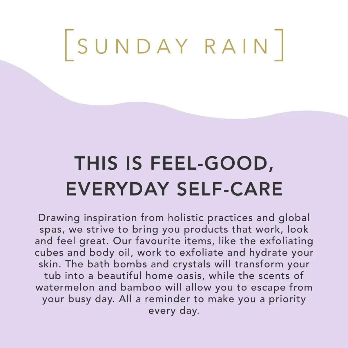 Sunday Rain Sleep Easy bubble bath with lavender and cedarwood provides a calming and moisturizing vegan bath soak for deep relaxation.