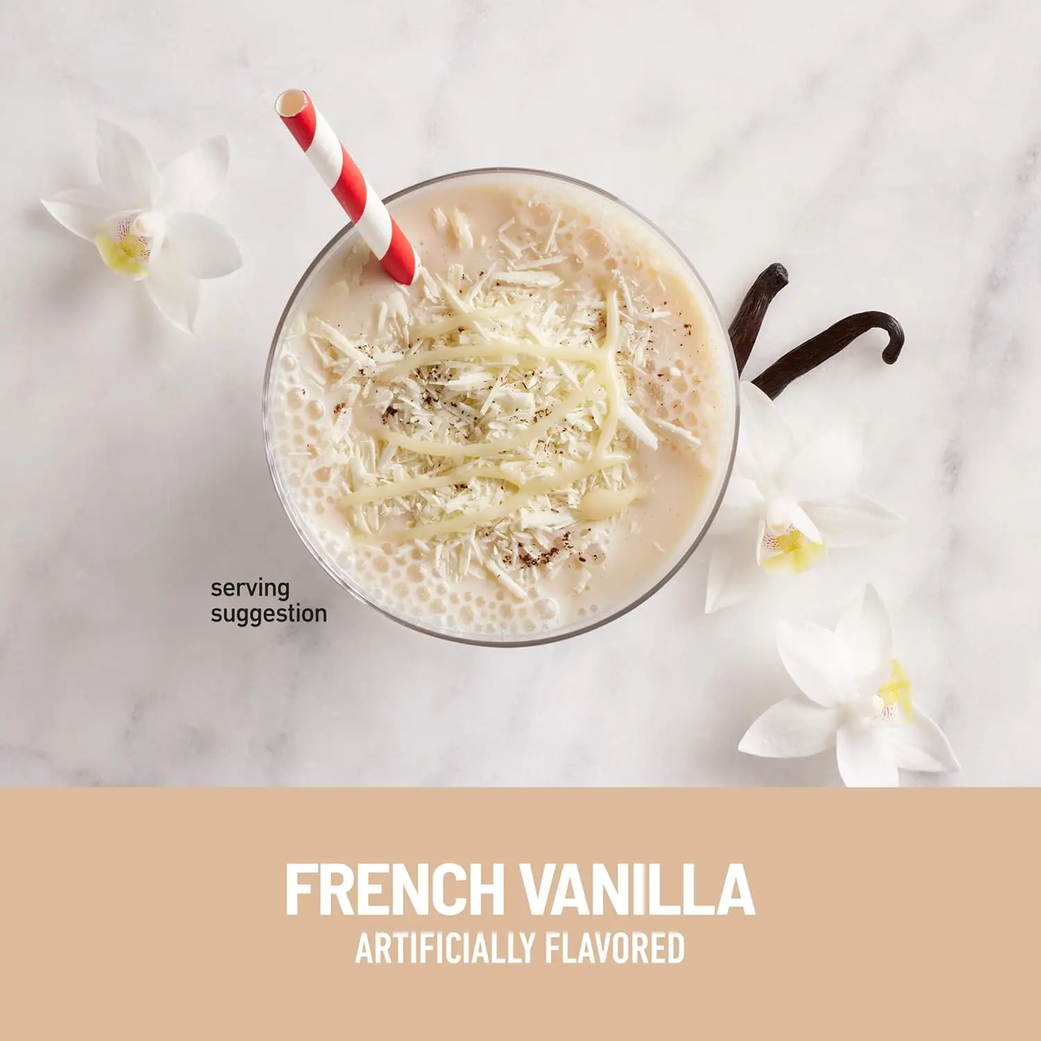 SlimFast French Vanilla shake mix powder provides 10g of protein, 4g of fiber, and 24 essential vitamins and minerals for a delicious meal replacement and hunger control.