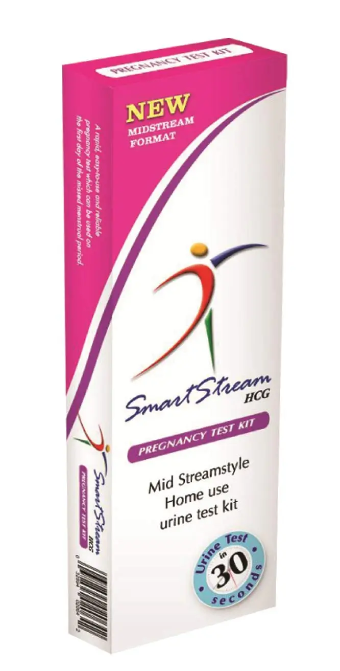AME smart stream pregnancy test kit provides highly accurate results in just 40 seconds with its easy-to-use midstream design.