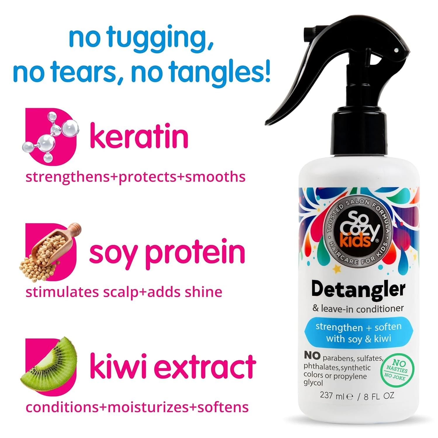 SoCozy Kids Detangler Spray - Softens & Strengthens - Image 3