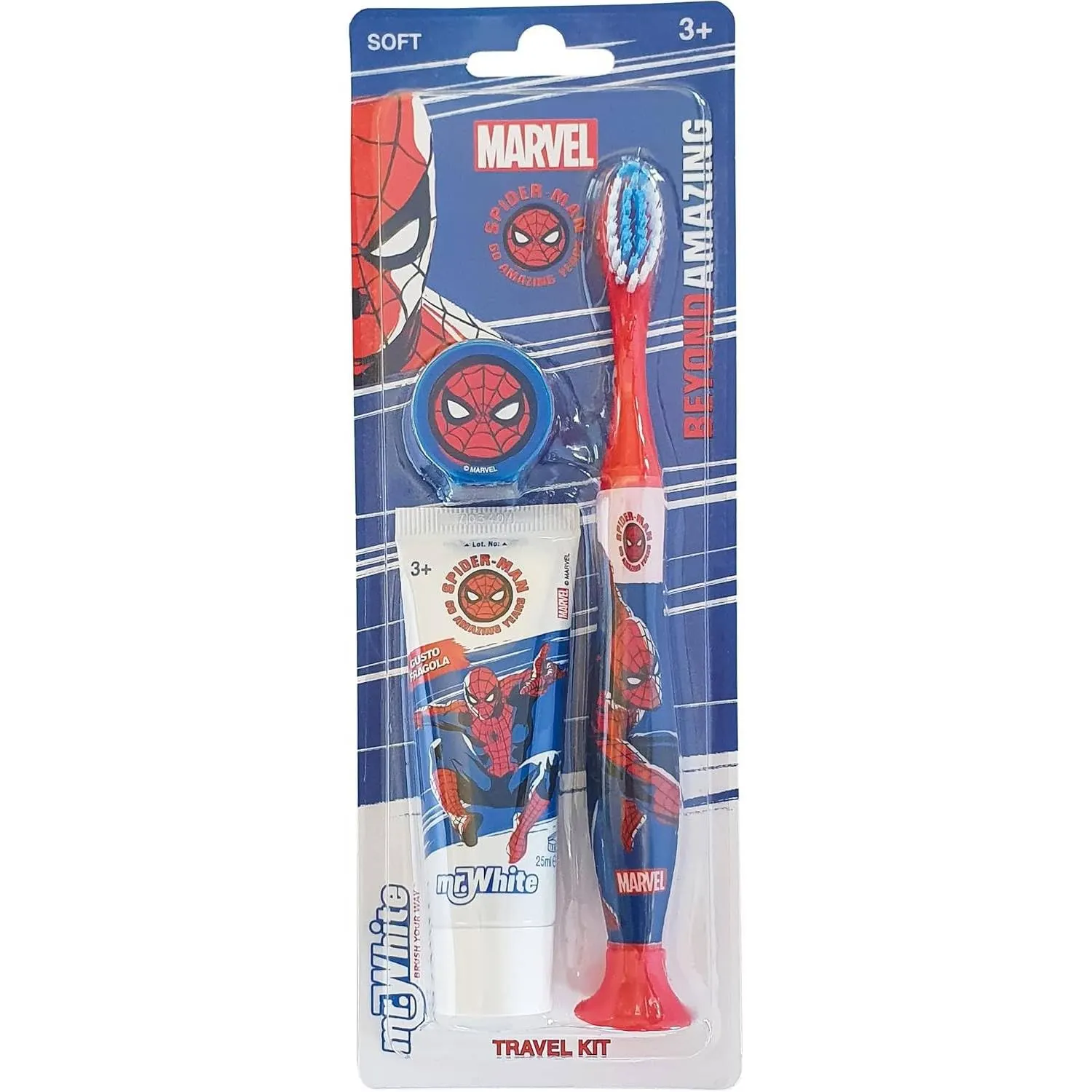 Spiderman Kids Travel Toothbrush & Toothpaste Set