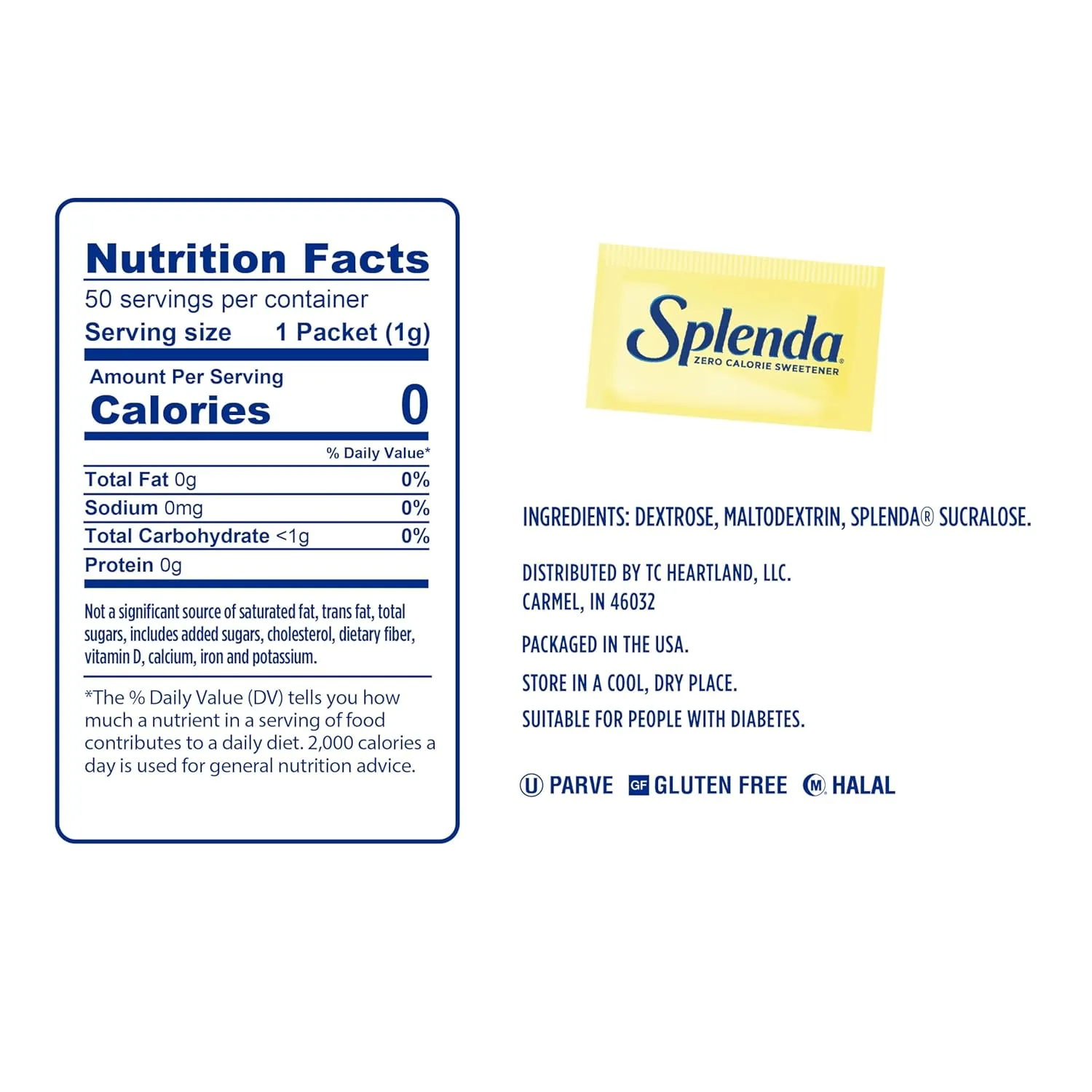 Splenda No Calorie Sweetener Packets - Sugar Free - Image 2