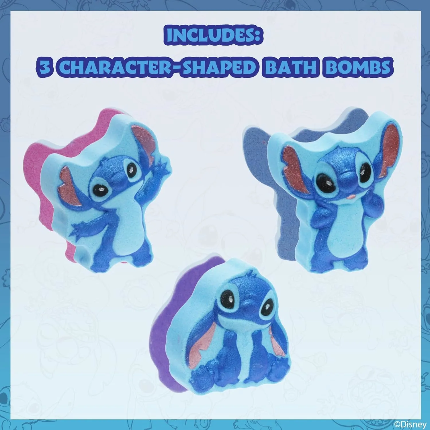 Stitch Bath Bombs Kids, Rainbow Colors, Berry Scent - Image 2