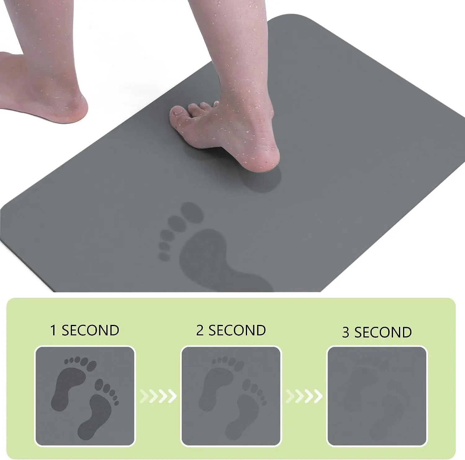 Stone Bath Mat Quick Dry Non-Slip Diatomaceous Earth - Image 4