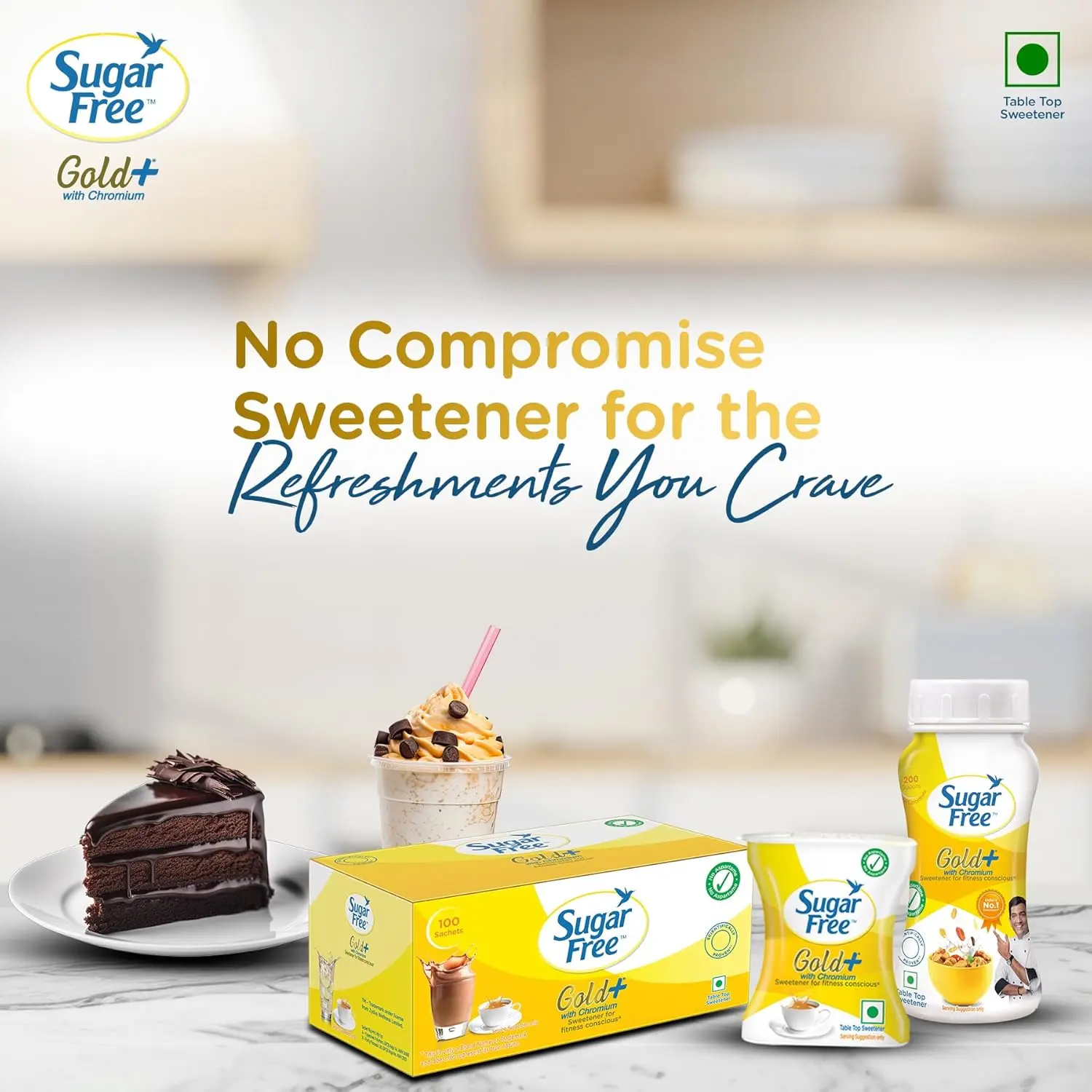 Sugar Free Gold low calorie sweetener pellets, a healthy sugar alternative for tea, coffee and other beverages, helps reduce daily calorie intake.