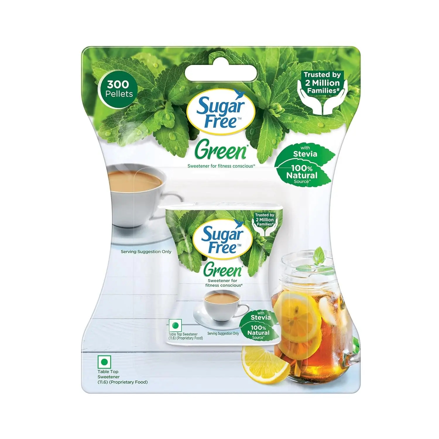 Sugar Free Green Stevia sweetener, made from 100% natural Stevia leaves, provides a zero-calorie, plant-based alternative to sugar for health-conscious individuals and those managing their sugar levels.