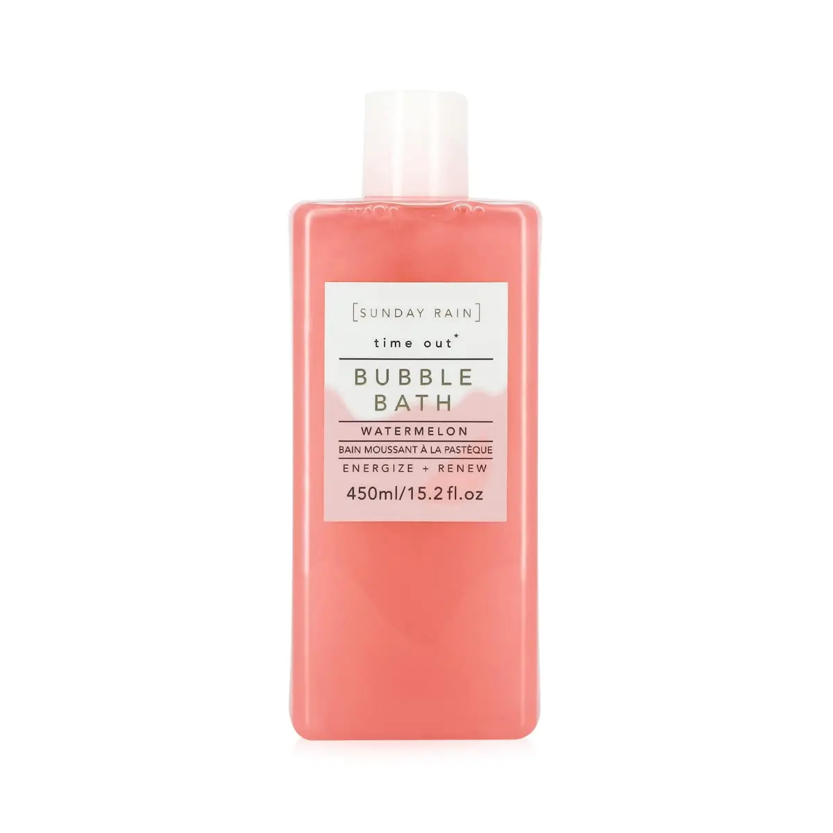 Sunday Rain Watermelon Bubble Bath is a hydrating bathwater additive, enriched with vitamins and watermelon extract to moisturize skin and invigorate the senses.