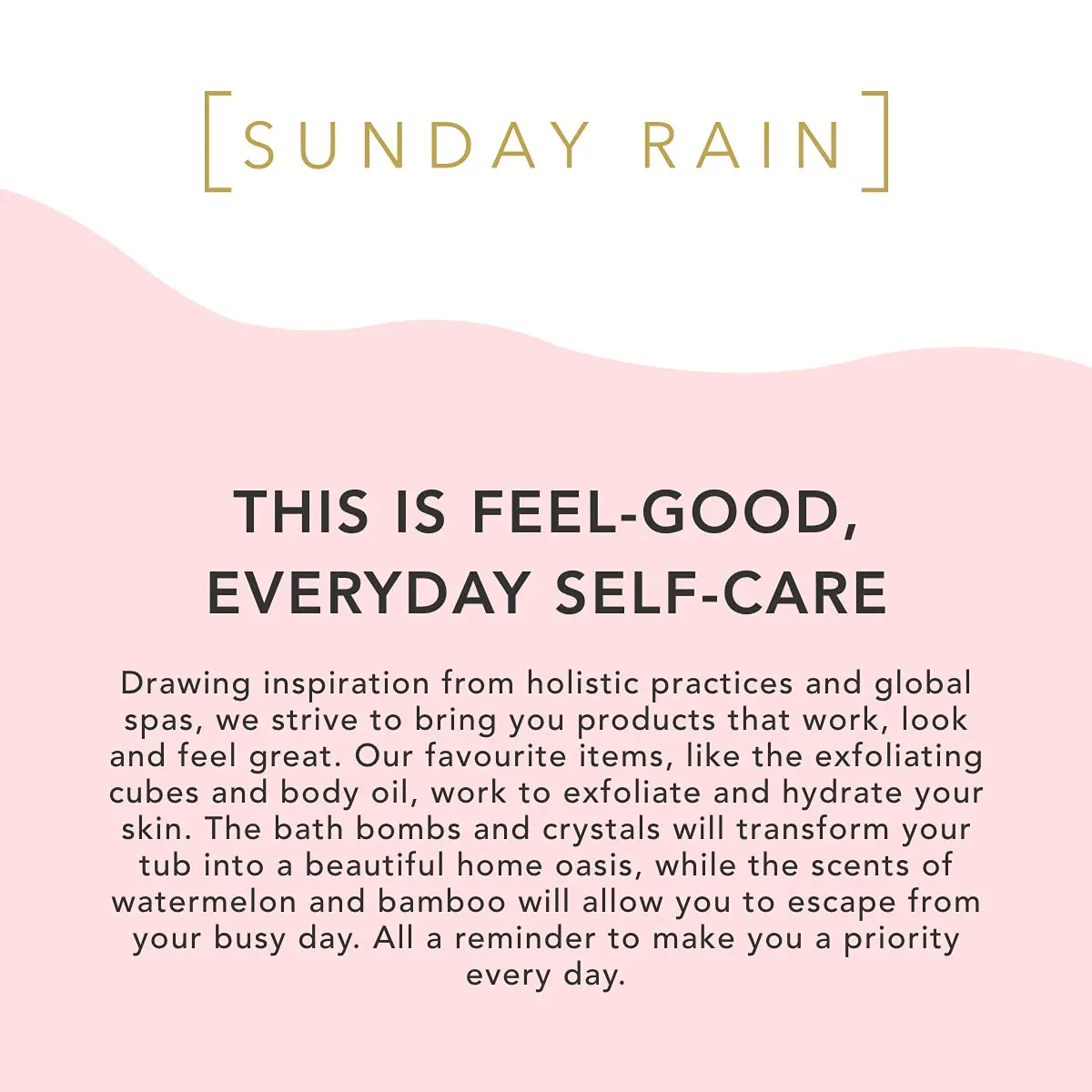 Sunday Rain Watermelon Bubble Bath is a hydrating bathwater additive, enriched with vitamins and watermelon extract to moisturize skin and invigorate the senses.