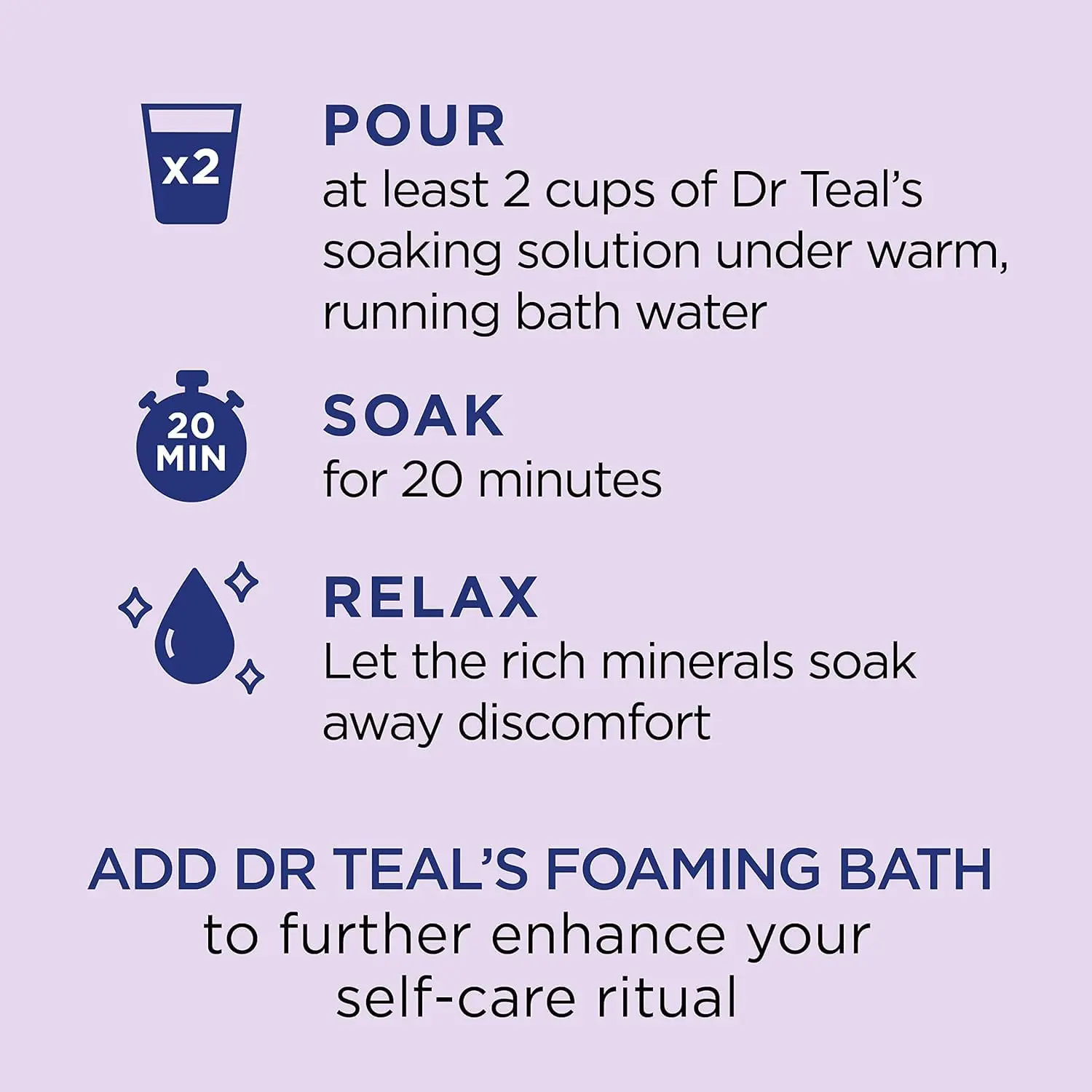 Dr Teal's Soothe & Sleep Epsom Salt with Lavender helps to soothe your body for a deeper and more restful sleep.