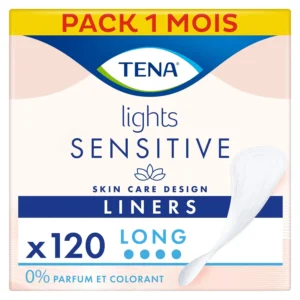 TENA Lights Long Liners provide discreet and comfortable protection for women experiencing light bladder weakness, featuring breathable, unscented materials ideal for sensitive skin.