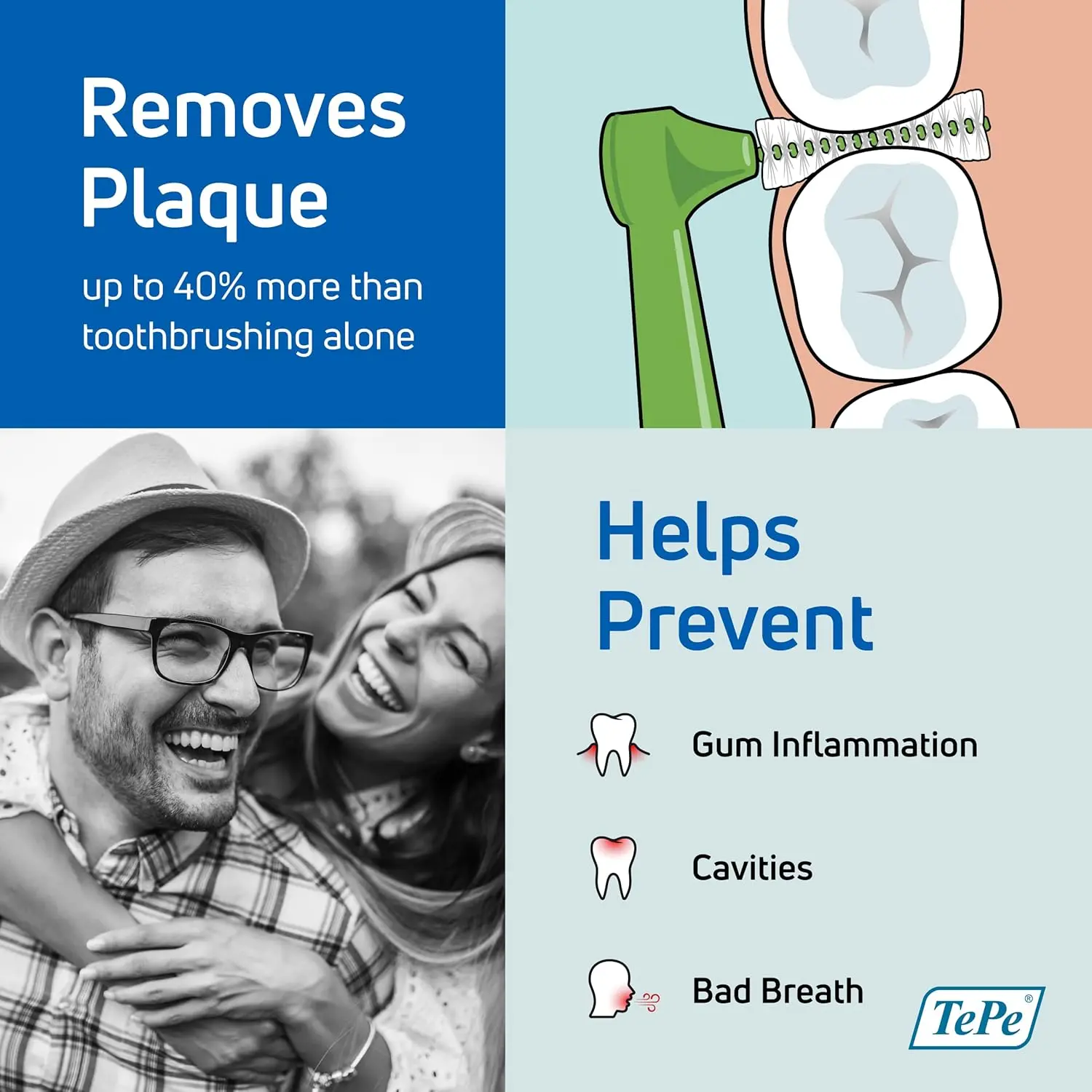 A mixed pack of TePe Angle interdental brushes in various sizes for cleaning between teeth and promoting gum health.