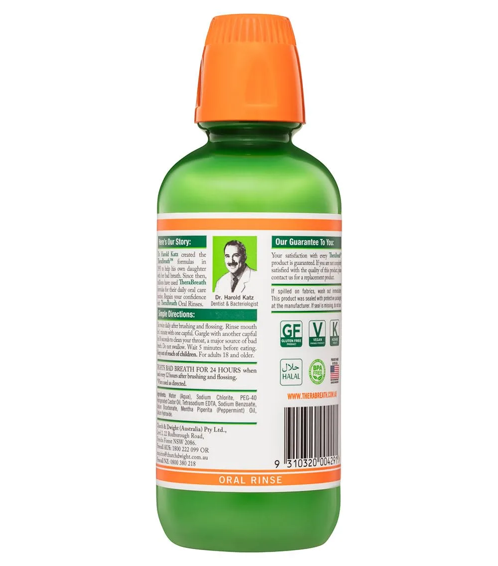 Therabreath Fresh Breath Oral Rinse Mild Mint 473ml - Image 3