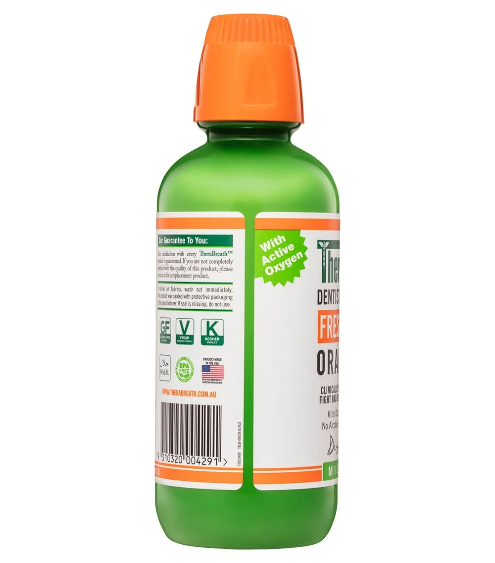 Therabreath Fresh Breath Oral Rinse Mild Mint 473ml - Image 4