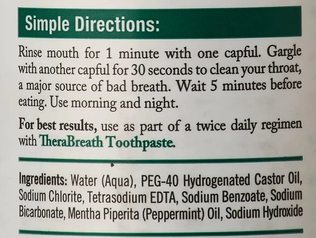Therabreath Fresh Breath Oral Rinse Mild Mint 473ml - Image 7
