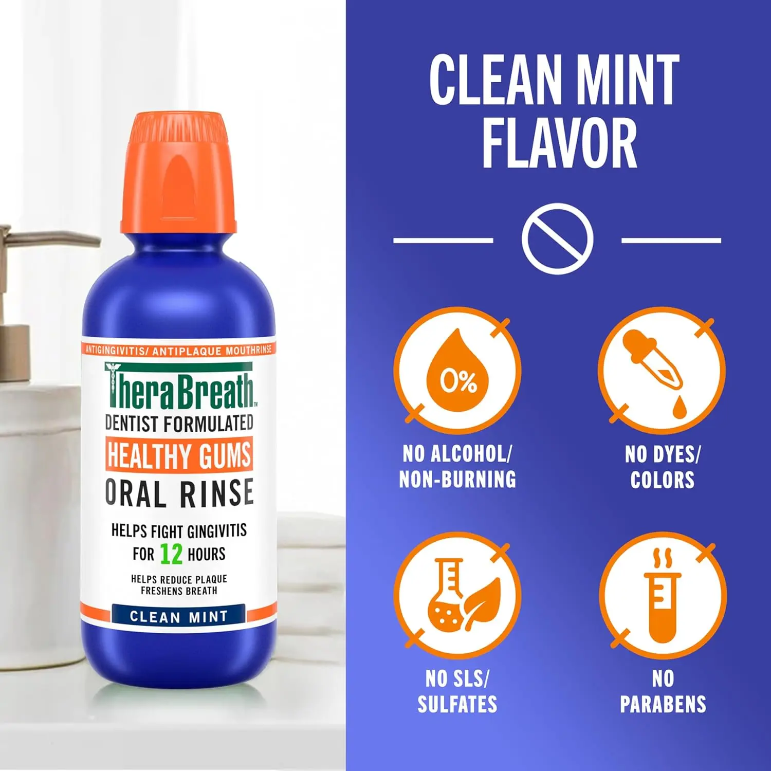 TheraBreath Healthy Gums Mouthwash, Clean Mint - Image 6