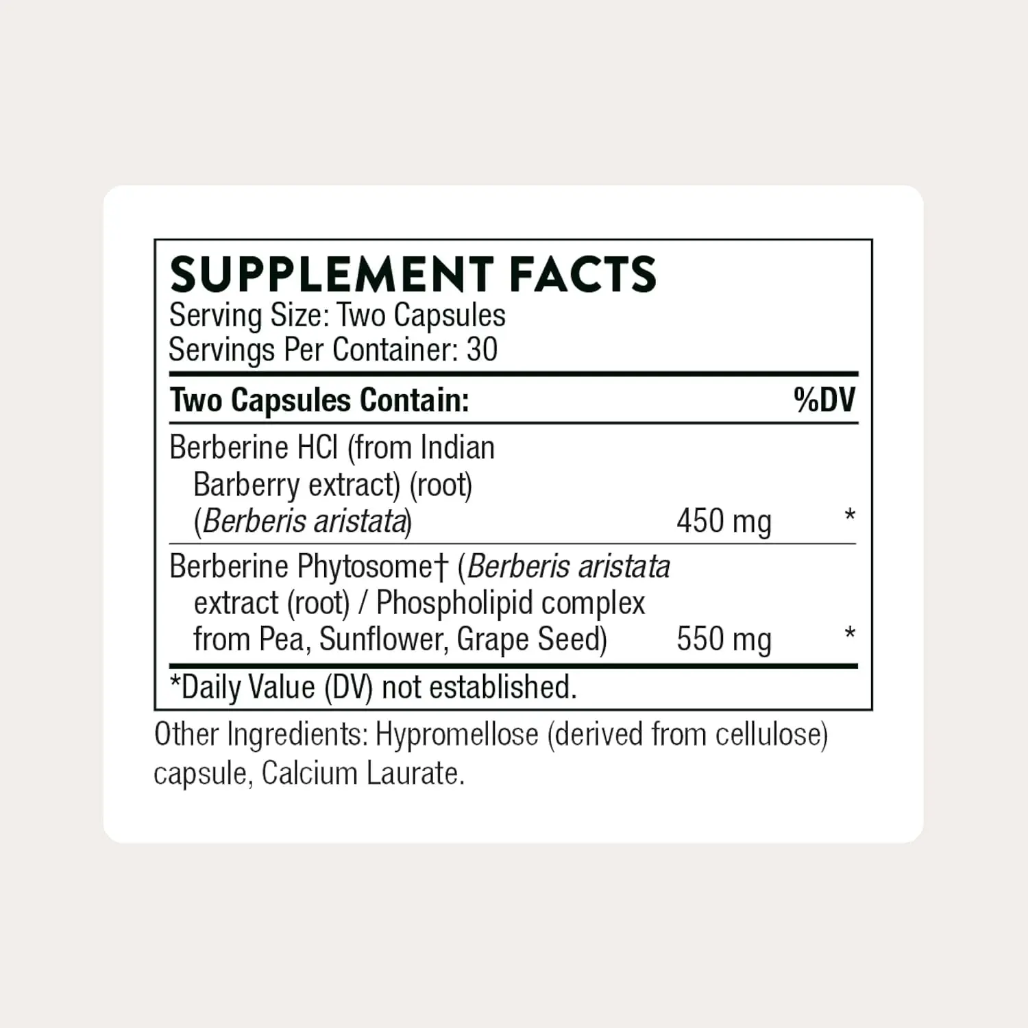 Thorne Berberine supplement capsules for heart health, immune system support, and healthy GI balance.