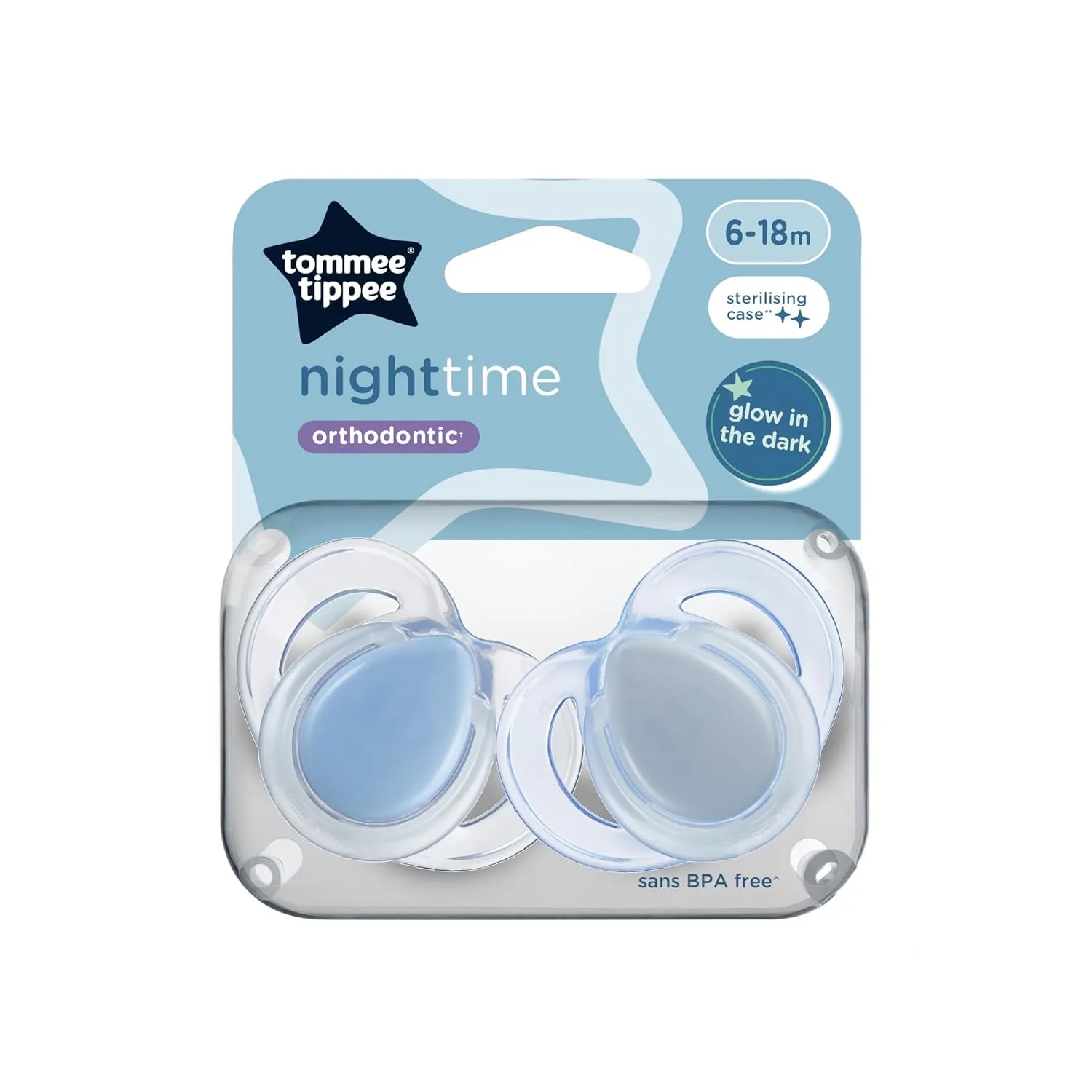 Tommee Tippee Night Time Soothers 18-36m, 2 Pack