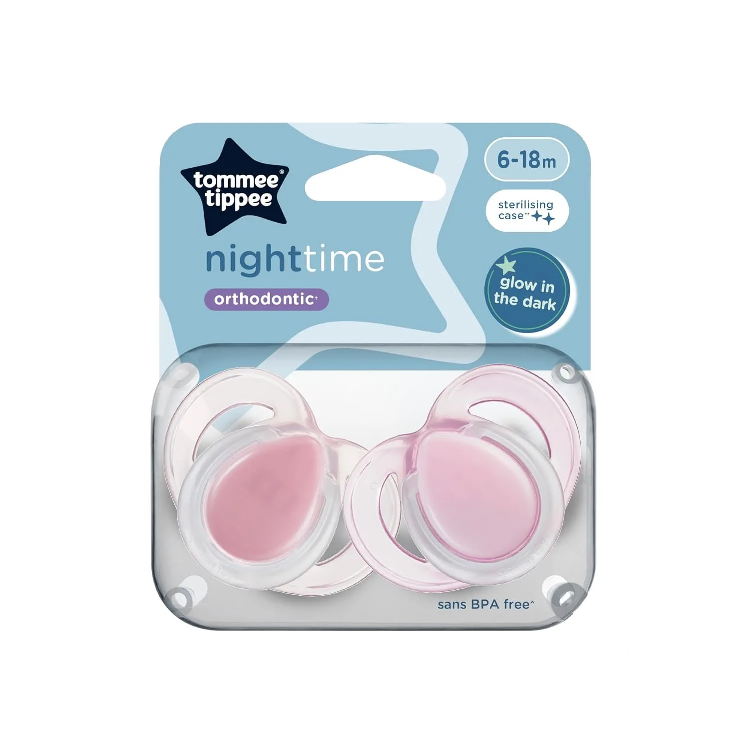 Tommee Tippee Night Time Glow Soothers 6-18m - Image 2