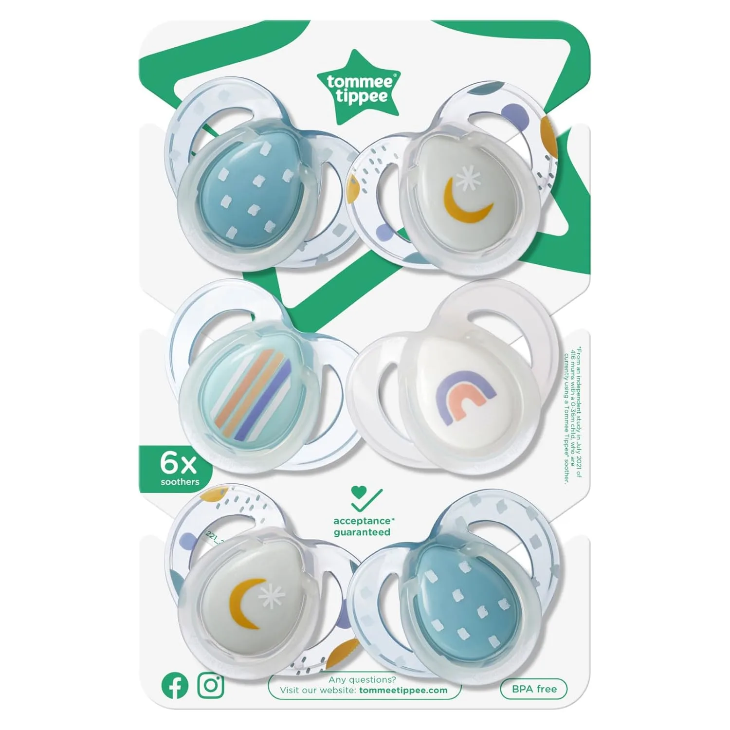Tommee Tippee Night Time Soothers 6-18m, 6 Pack - Image 7