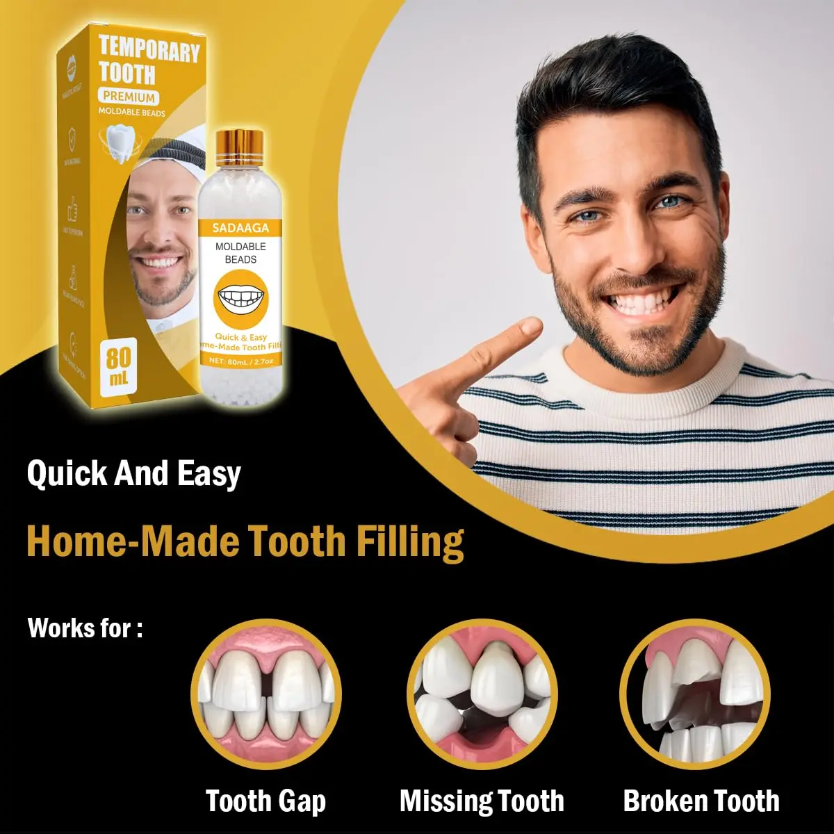 Tooth Repair Kit, Fake Teeth, Temporary Filling - Image 2