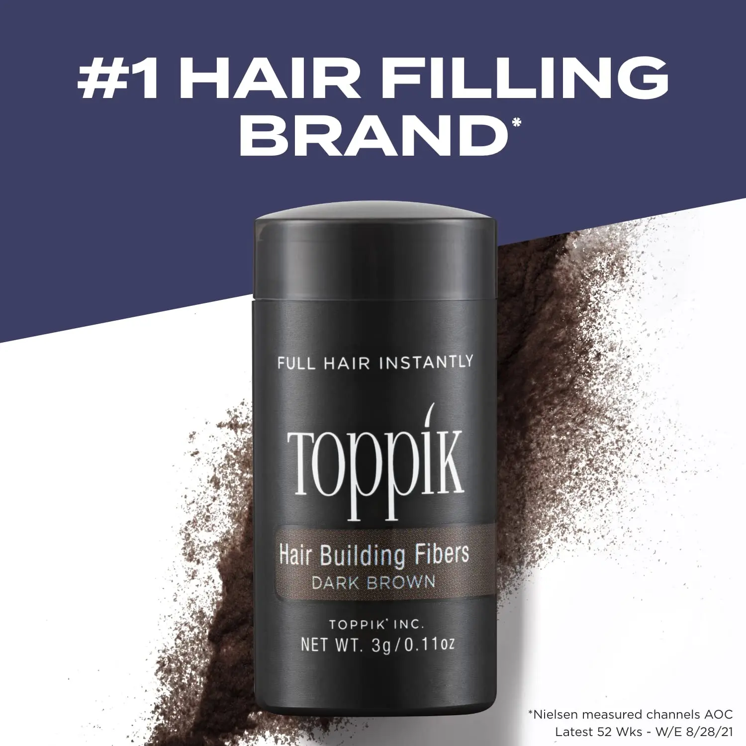 Toppik hair building fibers made of natural keratin protein instantly create the look of thicker, fuller hair, concealing thinning areas and providing a natural appearance for both men and women.