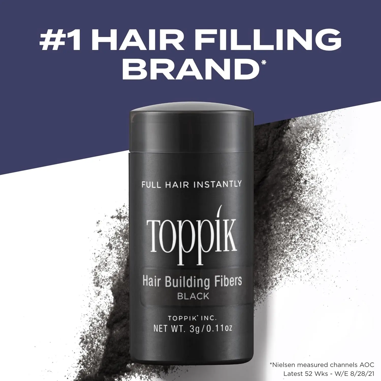 Toppik hair building fibers instantly create thicker, fuller-looking hair by clinging to existing strands and concealing thinning areas with natural keratin protein.