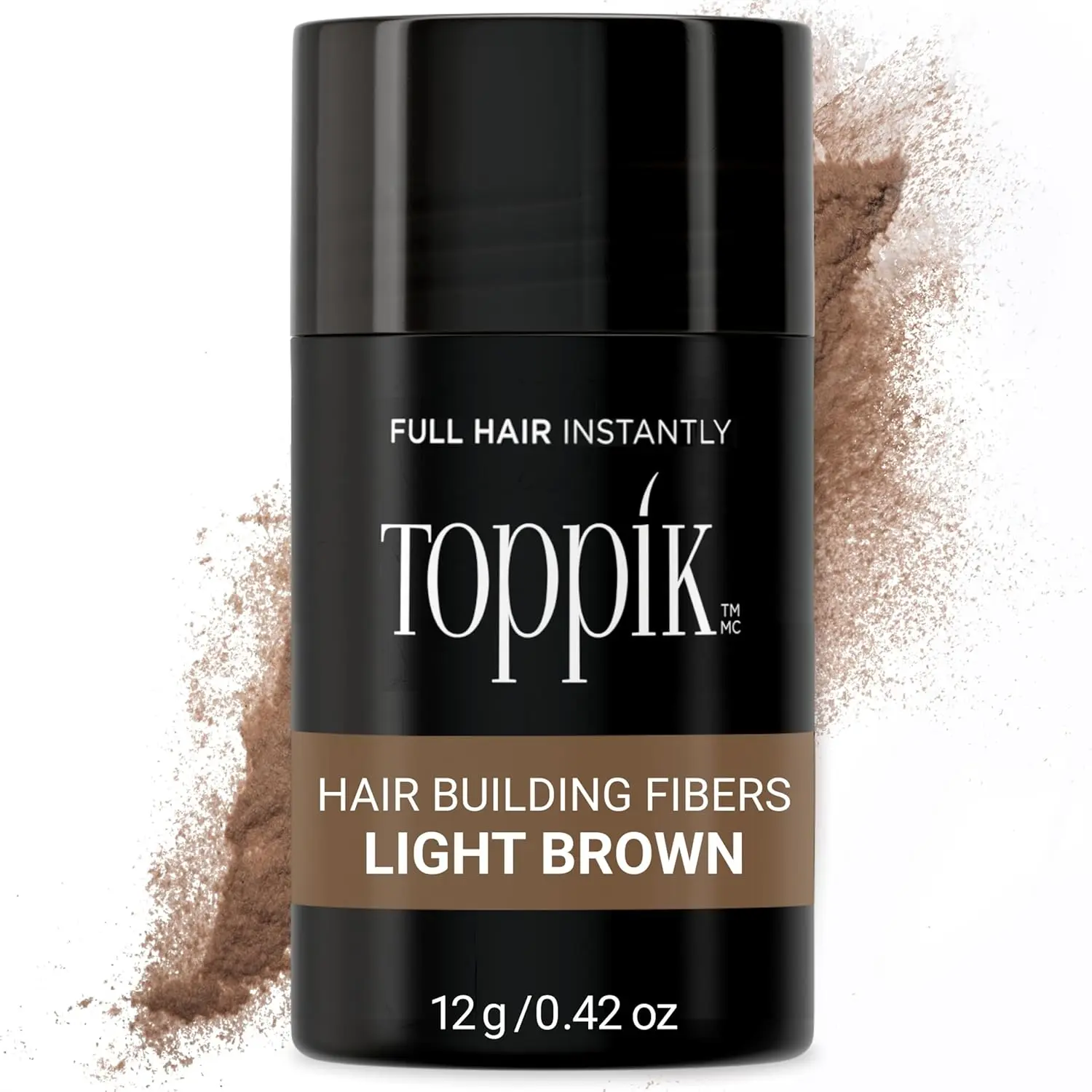 Toppik hair building fibers made with natural Keratin protein, instantly create the look of thicker, fuller hair, concealing thinning and balding areas.