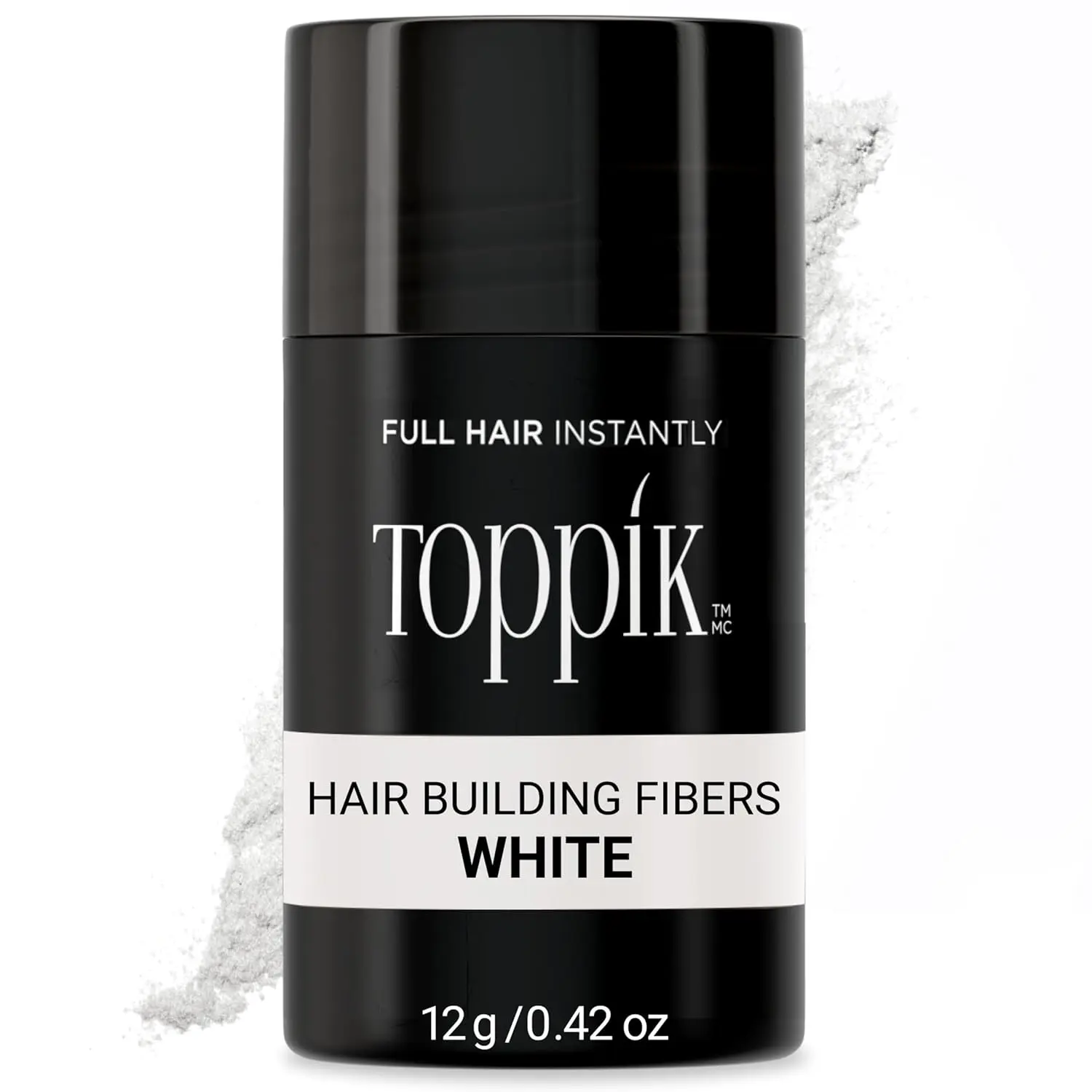 Toppik hair building fibers made with natural Keratin protein, instantly create the look of thicker, fuller hair, concealing thinning and balding areas.