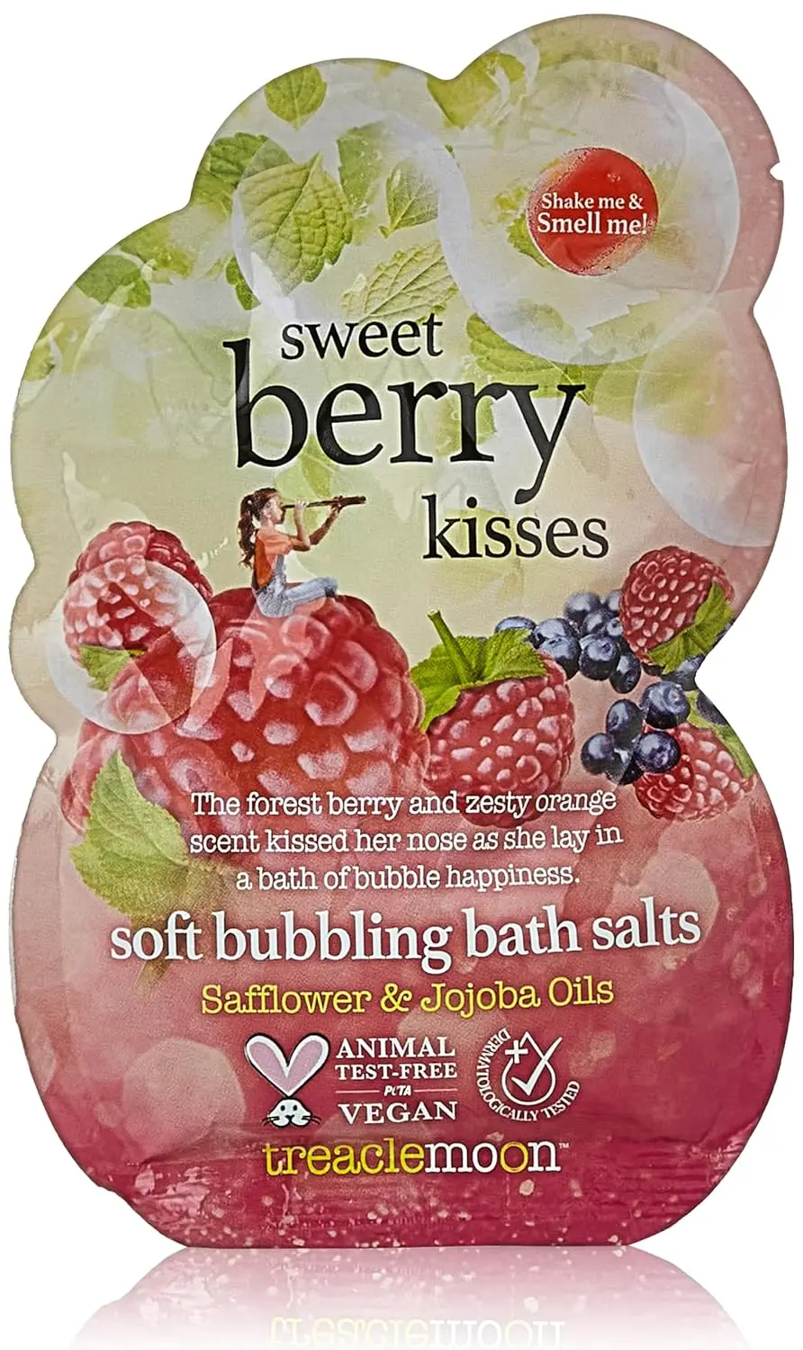 Treacle Moon Gentle Flower Dreams bath salts with safflower and jojoba oils create a relaxing, floral-scented, vegan-friendly bath experience.