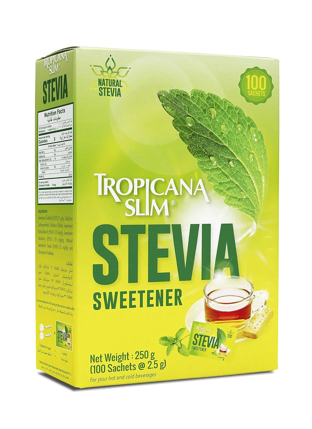 Tropicana Slim Stevia Sweetener - Calorie Free, 300 Count