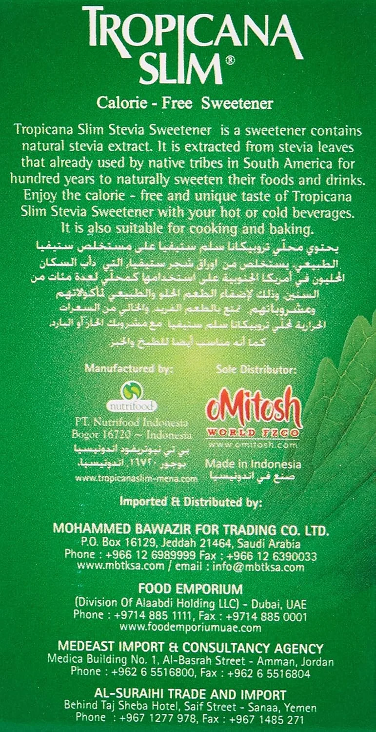 Tropicana Slim Stevia Sweetener Sticks - 50 Count - Image 4