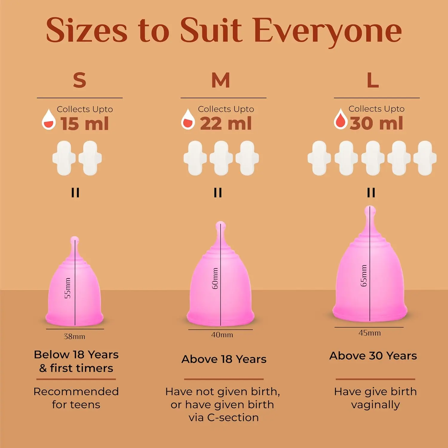 Truecup medium menstrual cup provides up to 10 hours of protection with no rashes, leakage, or odor, made from 100% medical grade silicone in an FDA approved facility for hygienic and comfortable period experience.