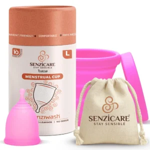 The Truecup menstrual cup and sterilizer kit in pink provides a safe and reusable period care solution for women.