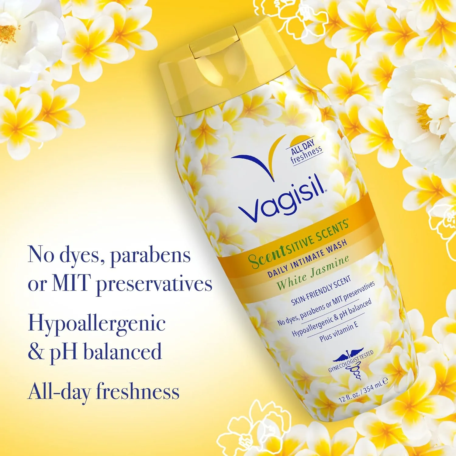 Vagisil White Jasmine Feminine Wash - Fresh & Gentle - Image 3